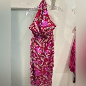 Red/Pink/Silver Cocktail Dress